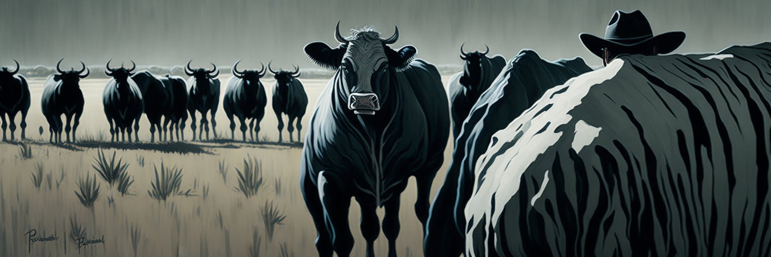 O que faz o Trabalhador da pecuária (bovinos corte) 2 Leonardo Diffusion muted ink painting muted colors rice paper 1 14 Acelera Profissional